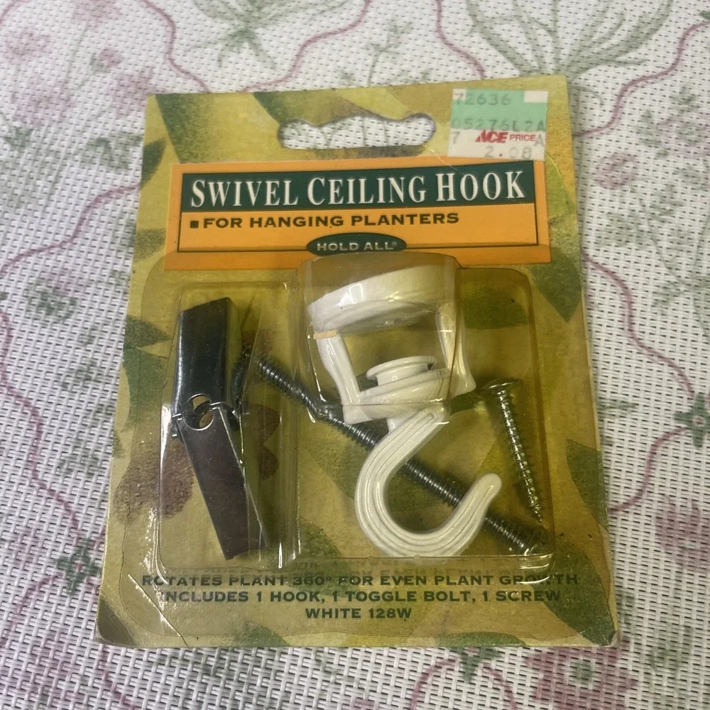 Vintage AmerTac Swivel Ceiling Hook 128W 1994 White‎ Hanging Planters NOS